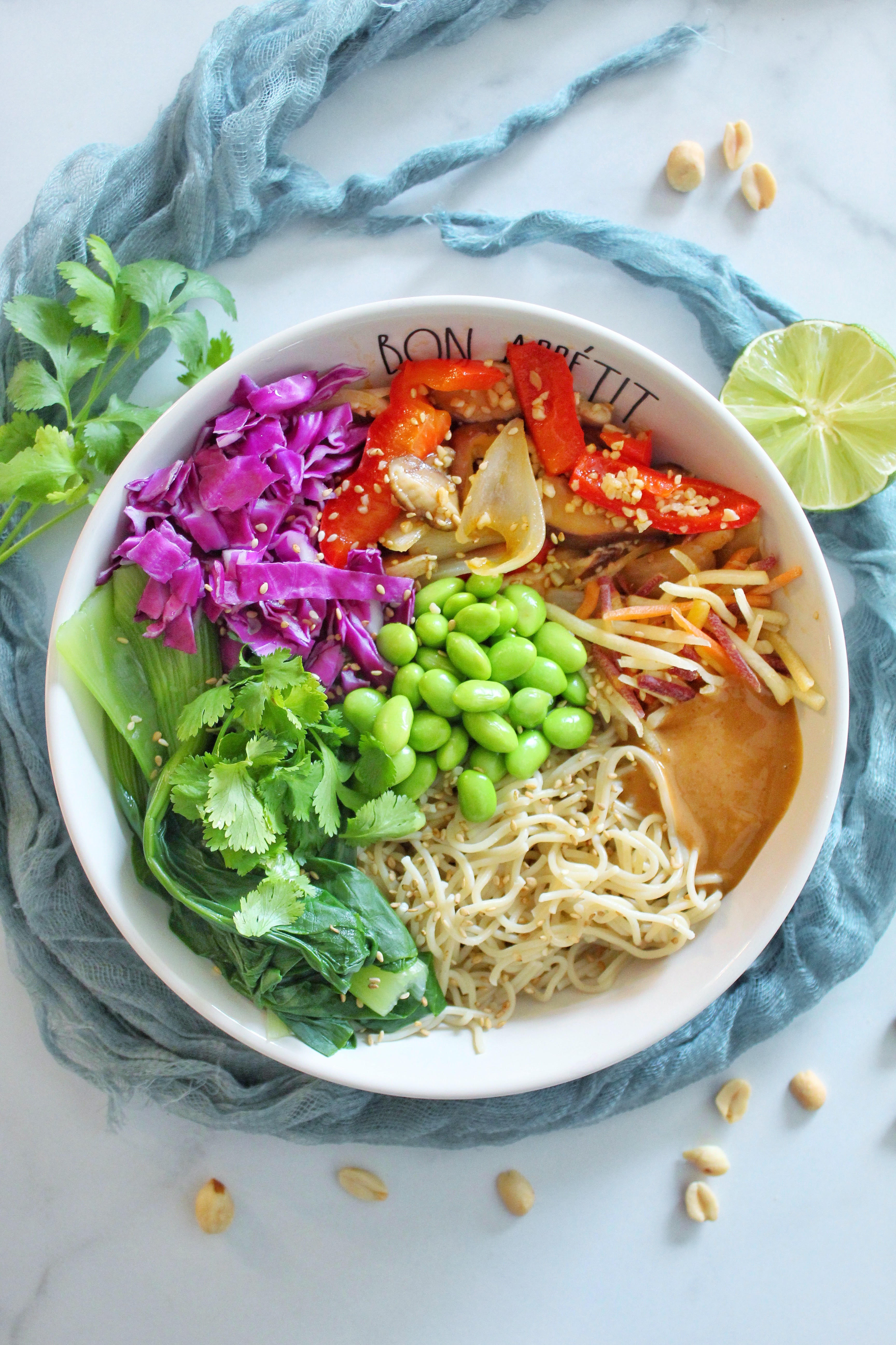 veggie and ramen noodle bowl