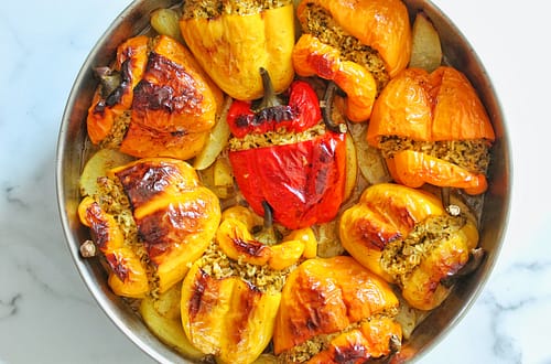 greek stuffed peppers with rice