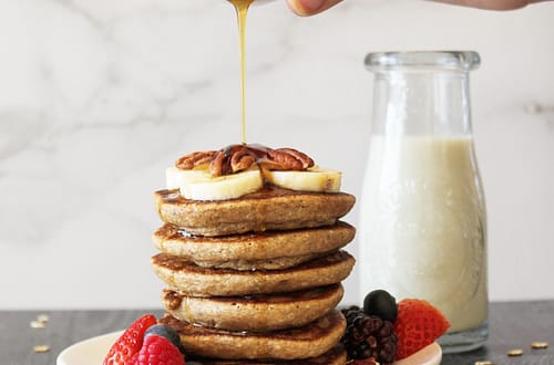 vegan banana oat pancakes