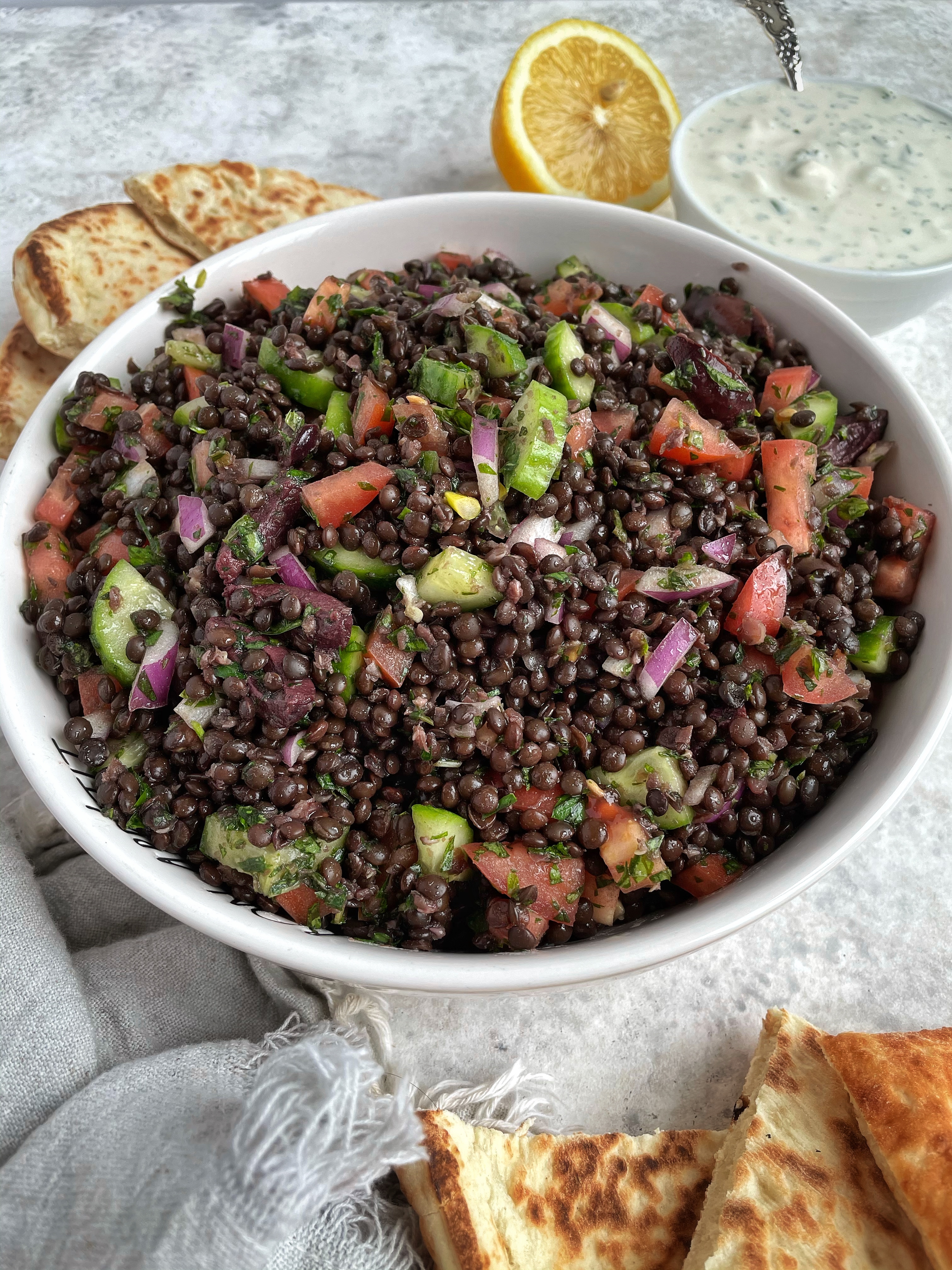 mediterranean cold lentil salad