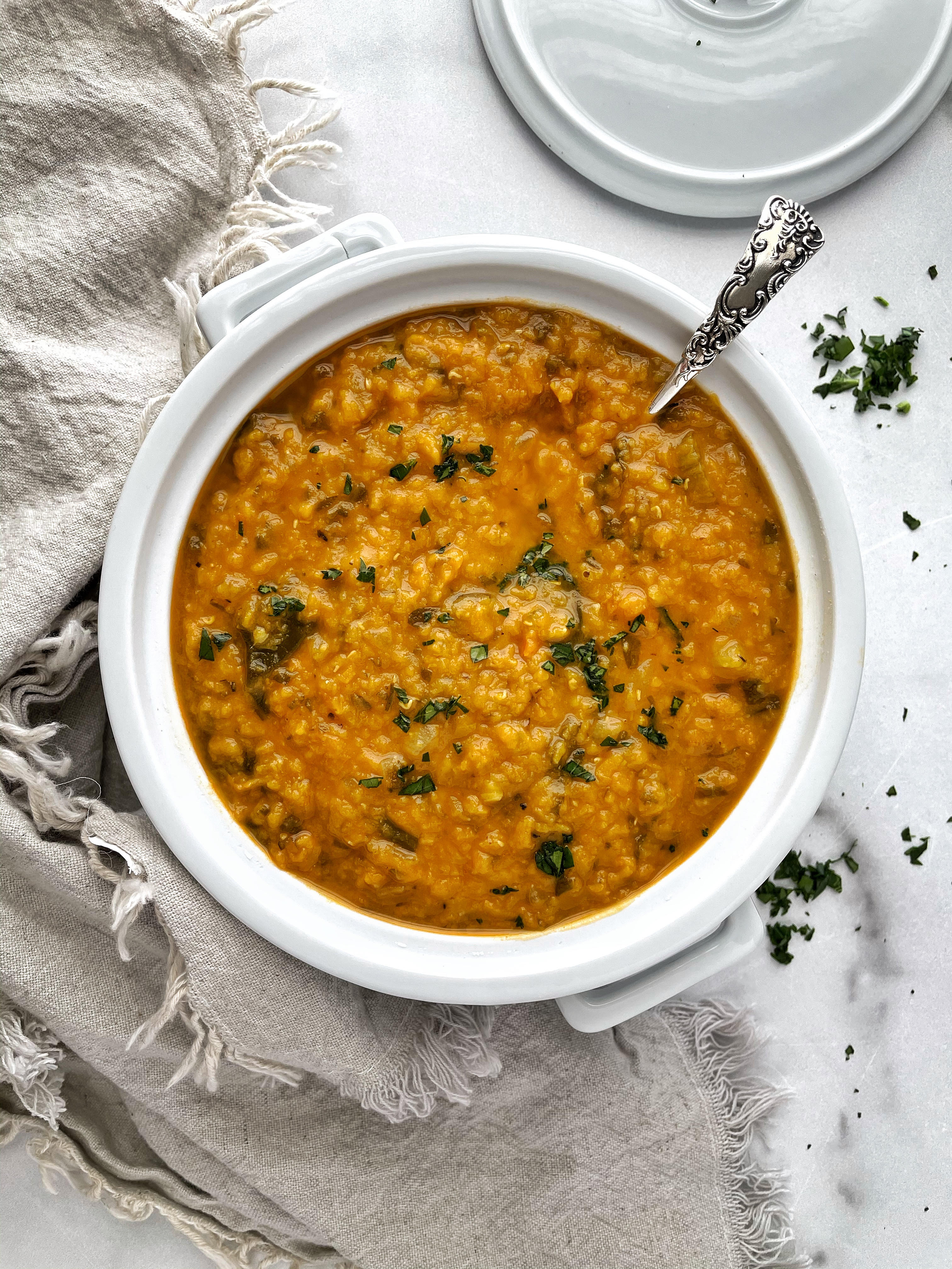 red lentil and turmeric soup